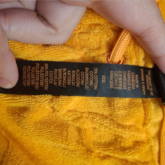 Savage x Fenty by Rihanna Plush Terry Cloth Lounge Shorts - Mustard Yellow 3XL - Picture 5 of 6